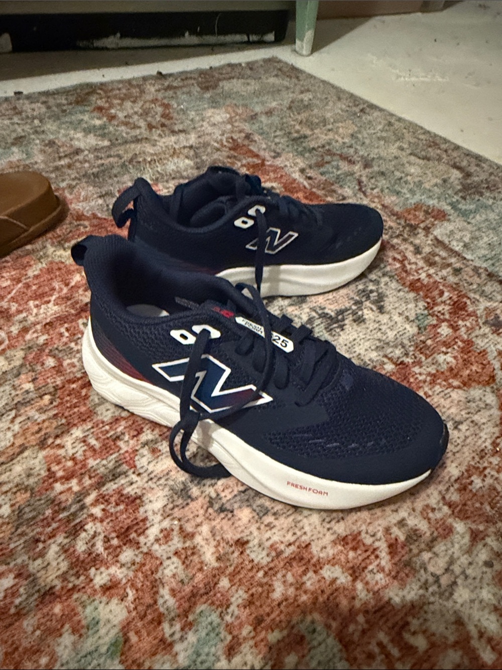 New Balance kids Navy and White Fresh Foam Athletic Sneakers